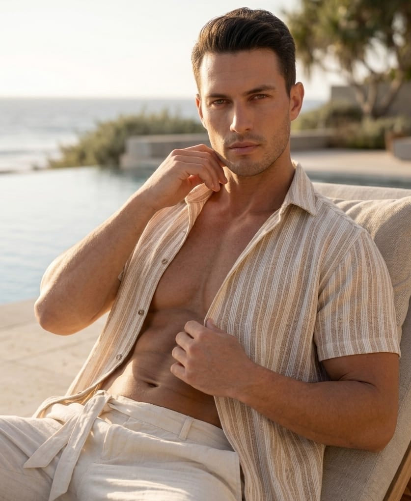 SSH Linen Striped Shirt