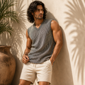 STS Aura Knitted Sleeveless T-Shirt – Black