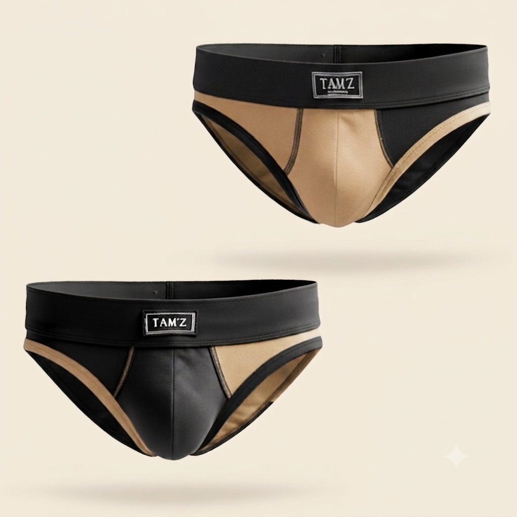UBR Briefs Black x Beige (2 Pcs)