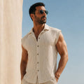 SSH Linen Striped Sleeveless Shirt