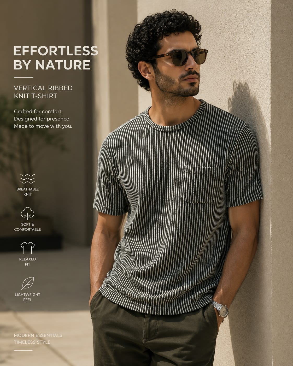 STS Aura Knitted T-Shirt – Black
